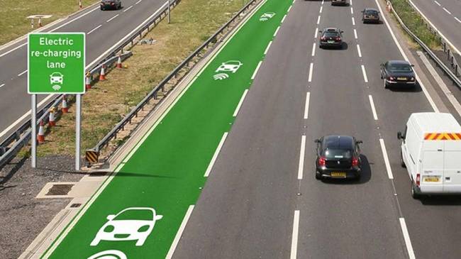 Road that recharging the electric cars
